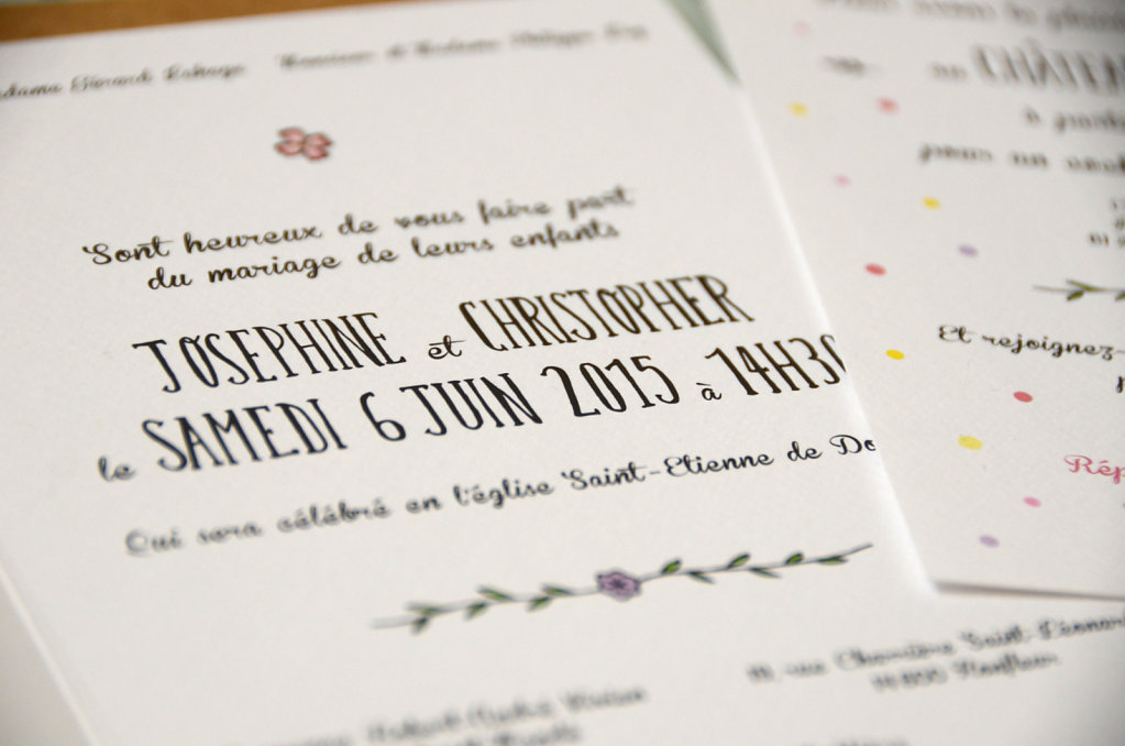Faire part mariage • Studio Gommette