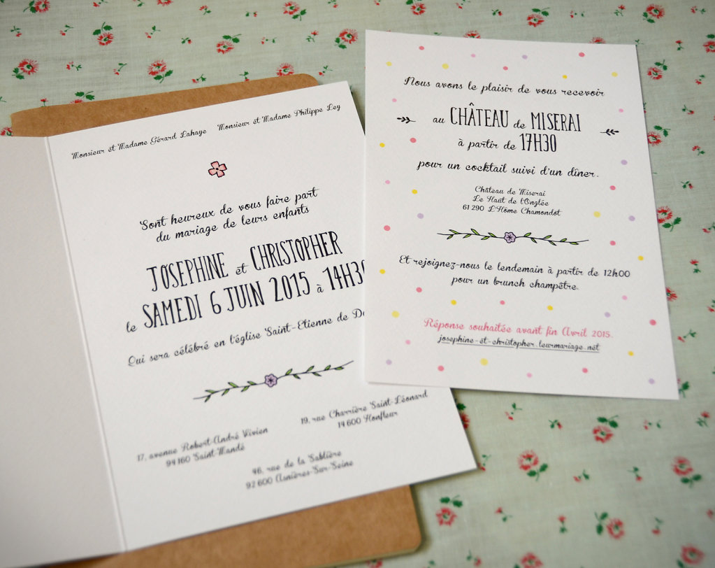 Faire part mariage • Studio Gommette